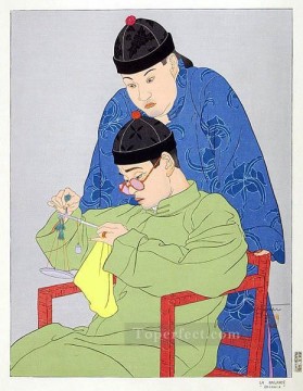  Subjects Art Painting - la balance chinois 1939 Paul Jacoulet China Subjects